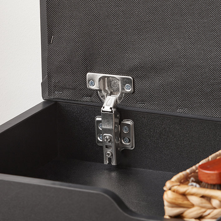 SoBuy | Meuble à chaussures 1 porte | Banc à chaussures avec coussin d'assise | Banc de rangement | Noir | FSR95-SCH