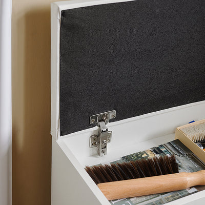 Vorverkauf | SoBuy | Schuhkipper | Schuhbank mit Sitzkissen | Sitzbank | Weiß | 60x50x30cm | FSR95-W