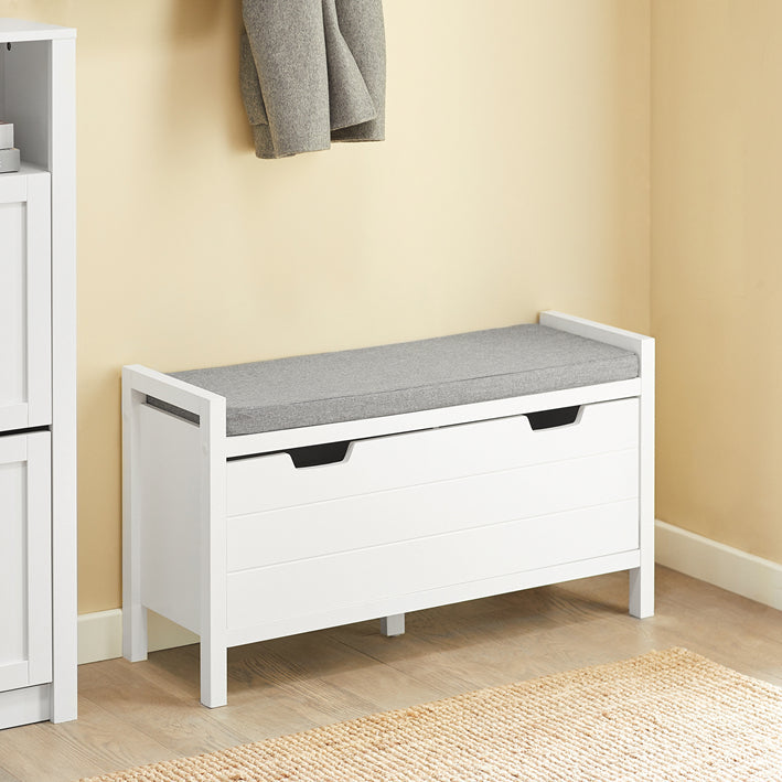 SoBuy | Cassapanca | Panchina con sedile | Scarpiera | Bianco | FSR97-W