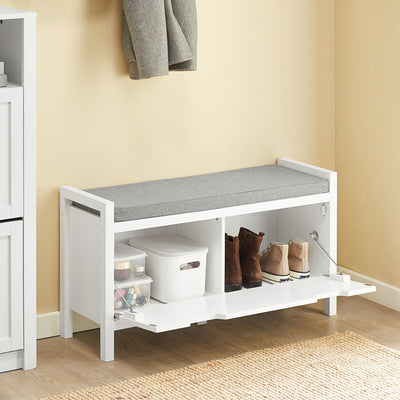 SoBuy | Cassapanca | Panchina con sedile | Scarpiera | Bianco | FSR97-W