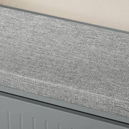SoBuy | Meuble à chaussures | Banc à chaussures avec couvercle rabattable | avec coussin d'assise | Gris clair | FSR98-L-HG 