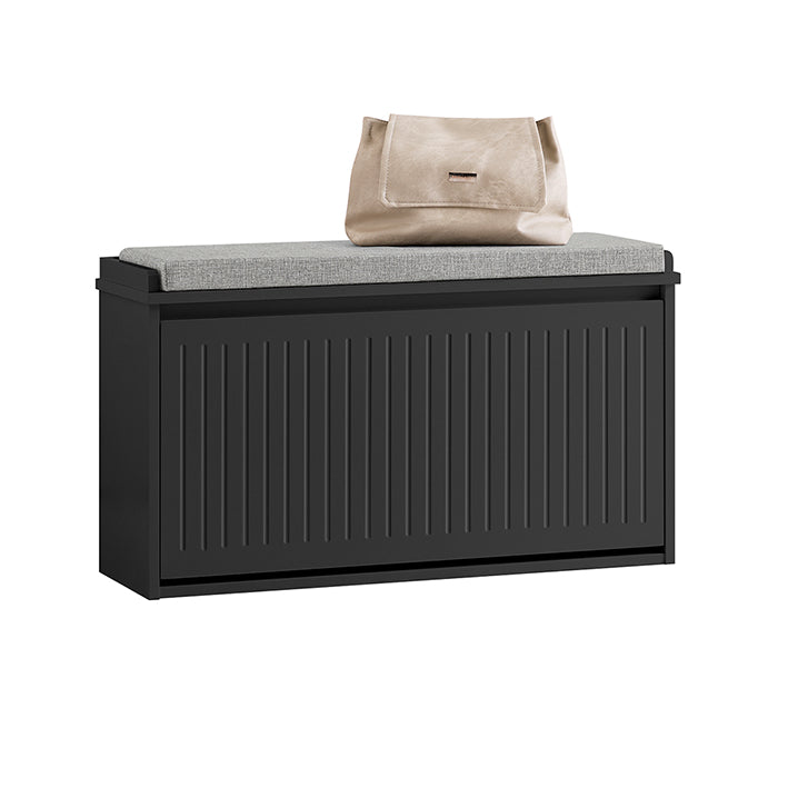 SoBuy | Scarpiera a ribalta | Scarpiera con cuscino | Nero | FSR98-L-SCH