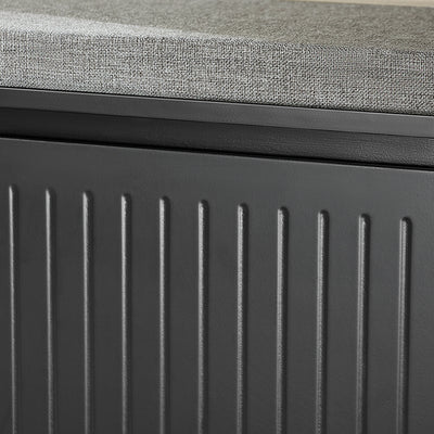 SoBuy | Schuhkipper | Schuhbank mit Klappe | mit Sitzkissen | Schwarz | FSR98-L-SCH