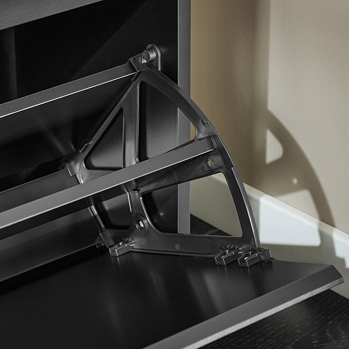 Prévente | SoBuy | Meuble à chaussures | Banc à chaussures avec rabat | Avec coussin d'assise | Noir | FSR98-L-SCH