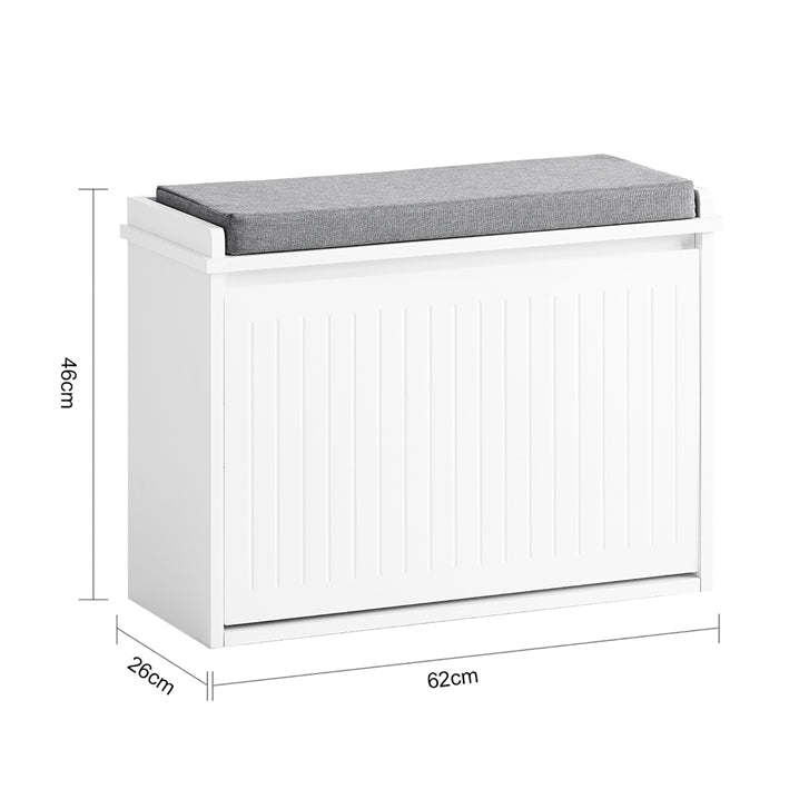 SoBuy | Scarpiera a ribalta | Scarpiera a panca | Panca porta scarpe | Bianco | FSR98-W