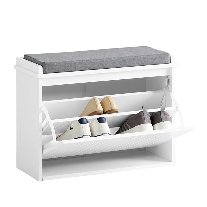 SoBuy | Scarpiera a ribalta | Scarpiera a panca | Panca porta scarpe | Bianco | FSR98-W