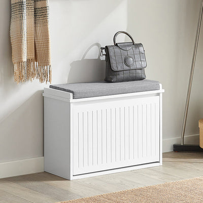 SoBuy | Scarpiera a ribalta | Scarpiera a panca | Panca porta scarpe | Bianco | FSR98-W