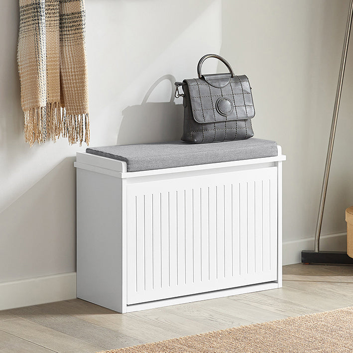 SoBuy | Scarpiera a ribalta | Scarpiera a panca | Panca porta scarpe | Bianco | FSR98-W