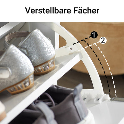 SoBuy | Scarpiera a ribalta | Scarpiera a panca | Panca porta scarpe | Bianco | FSR98-W