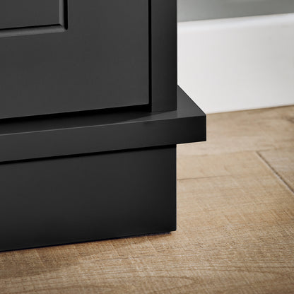 SoBuy | Meuble à chaussures | Rangement à chaussures à 2 portes | Coffre à chaussures noir | FSR99-SCH