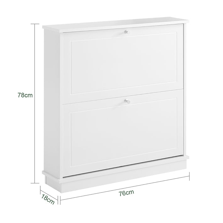 SoBuy | Meuble à Chaussures | Meuble à Chaussures avec 2 Abattants | Meuble à Chaussures Blanc | FSR99-W