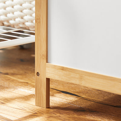 SoBuy | Coffre à linge | Panier à linge | Blanc naturel | FSS66-WN 