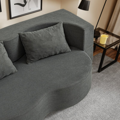 SoBuy | Schlafsofa & Schlafcouch in Dunkelgrau mit 2 Kissen | FST101-DG