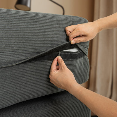 SoBuy | Schlafsofa & Schlafcouch in Dunkelgrau mit 2 Kissen | FST101-DG