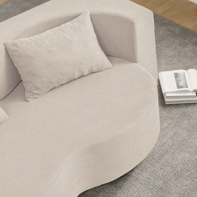 SoBuy | Schlafsofa 2-Sitzer in Beige mit 2 Kissen | FST101-MI
