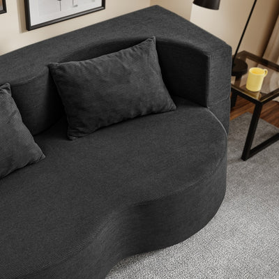 SoBuy | Schlafsofa klein mit Federkern & 2 Kissen Dunkelgrau | FST101-SCH
