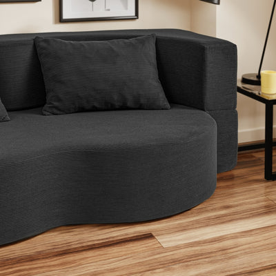 SoBuy | Schlafsofa klein mit Federkern & 2 Kissen Dunkelgrau | FST101-SCH