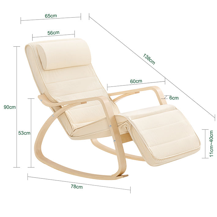 SoBuy | Sedia a dondolo | Sedia per allattamento | Sedia a dondolo | Bianco | FST16-W