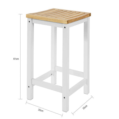 SoBuy | 2er Set Hocker | Holzstuhl | Küchenstuhl | Sitzhöhe 61cm | FST29-WNx2