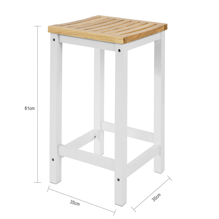 SoBuy | 2er Set Hocker | Holzstuhl | Küchenstuhl | Sitzhöhe 61cm | FST29-WNx2