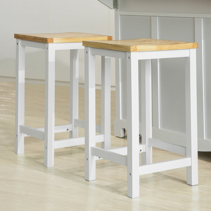 SoBuy | Set di 2 sgabelli | Sedia in legno | Sedia da cucina | Altezza seduta 61cm | FST29-WNx2