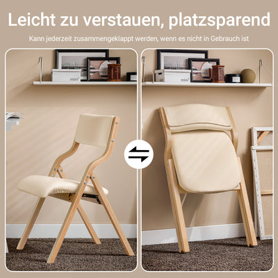 SoBuy | Set mit 2 Klappstühlen aus Holz | Küchenstuh | Schreibtischstuhl Kinder | Weiß | FST40-Wx2