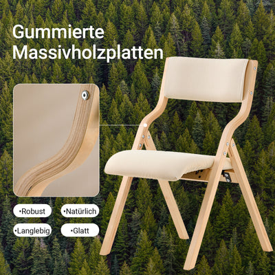 SoBuy | Set mit 2 Klappstühlen aus Holz | Küchenstuh | Schreibtischstuhl Kinder | Weiß | FST40-Wx2