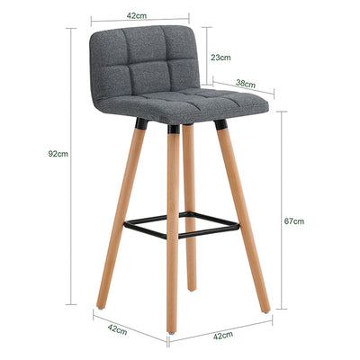 SoBuy | Barhocker 2er set | Tresenhocker | Sitzhöhe 68cm | Dunkelgrau | FST50-DGx2