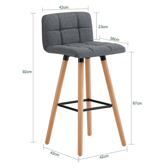 SoBuy | Sgabelli da bar set da 2 | Sgabelli da bancone | Altezza seduta 68cm | Grigio scuro | FST50-DGx2