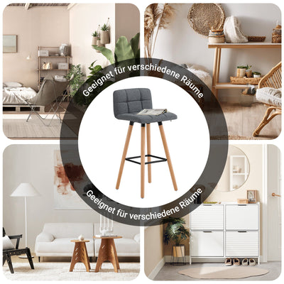 SoBuy | Barhocker 2er set | Tresenhocker | Sitzhöhe 68cm | Dunkelgrau | FST50-DGx2