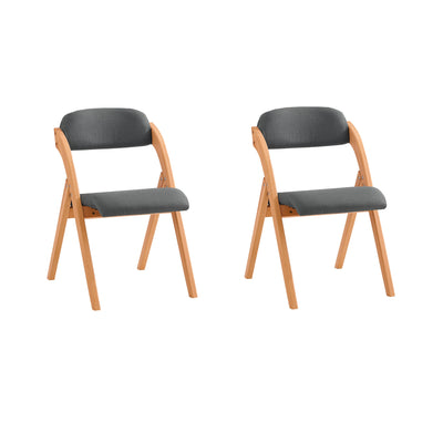 SoBuy | Lot de 2 chaises pliantes | Chaises de cuisine | Chaises de bureau | Gris foncé | FST92-SGx2