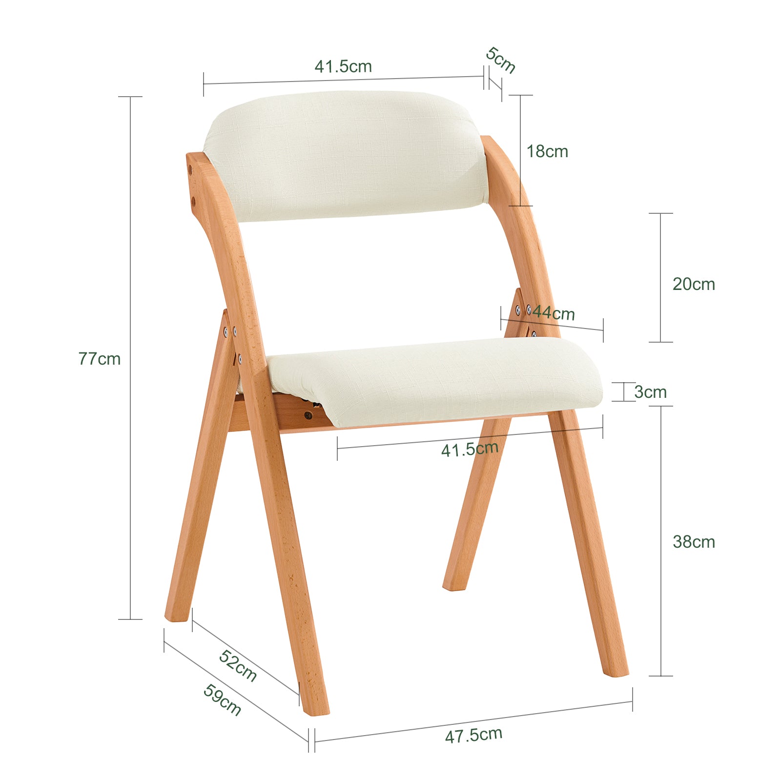 SoBuy | Sedia pieghevole | Sedia da cucina Sedia da scrivania | Bianco | FST92-W