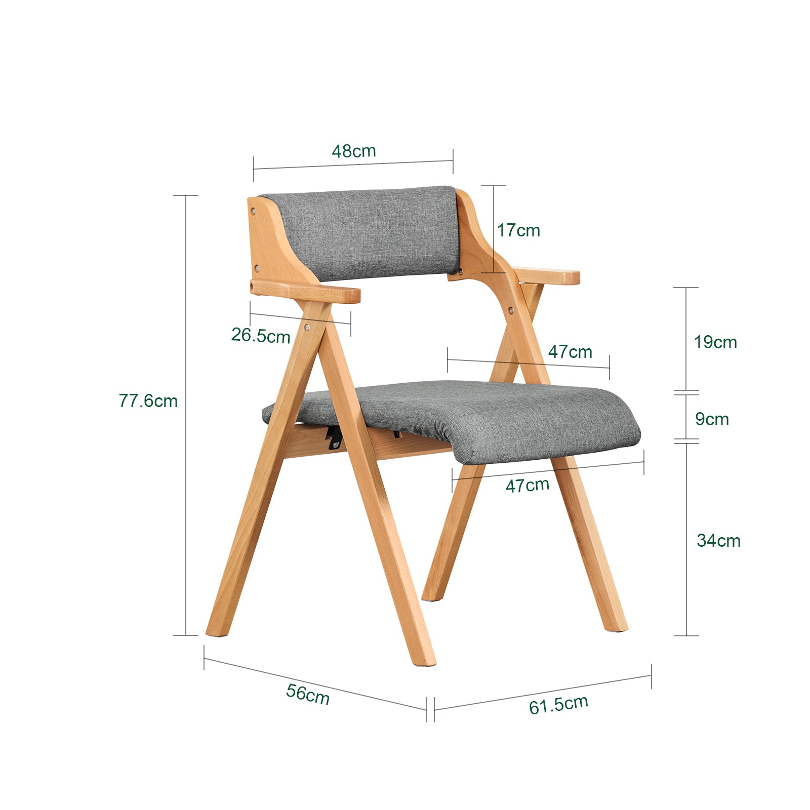 SoBuy | Chaise pliante | Chaise de cuisine | Chaise de bureau | Gris foncé | FST98-HG 