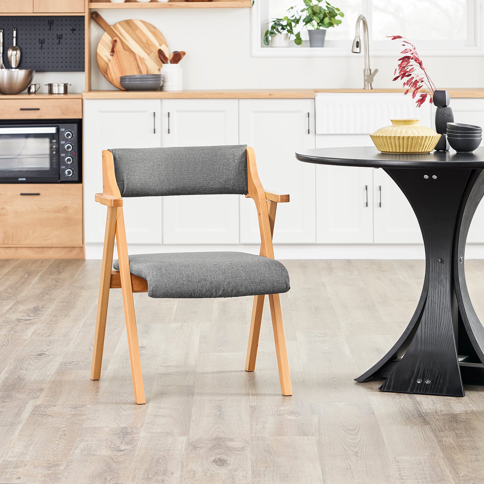 SoBuy | Chaise pliante | Chaise de cuisine | Chaise de bureau | Gris foncé | FST98-HG 