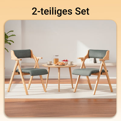 SoBuy Klappstühle 2er Set Vergrößerter&Verbreiterter Holz gepolstert Gunkelgrau FST98-SGX2