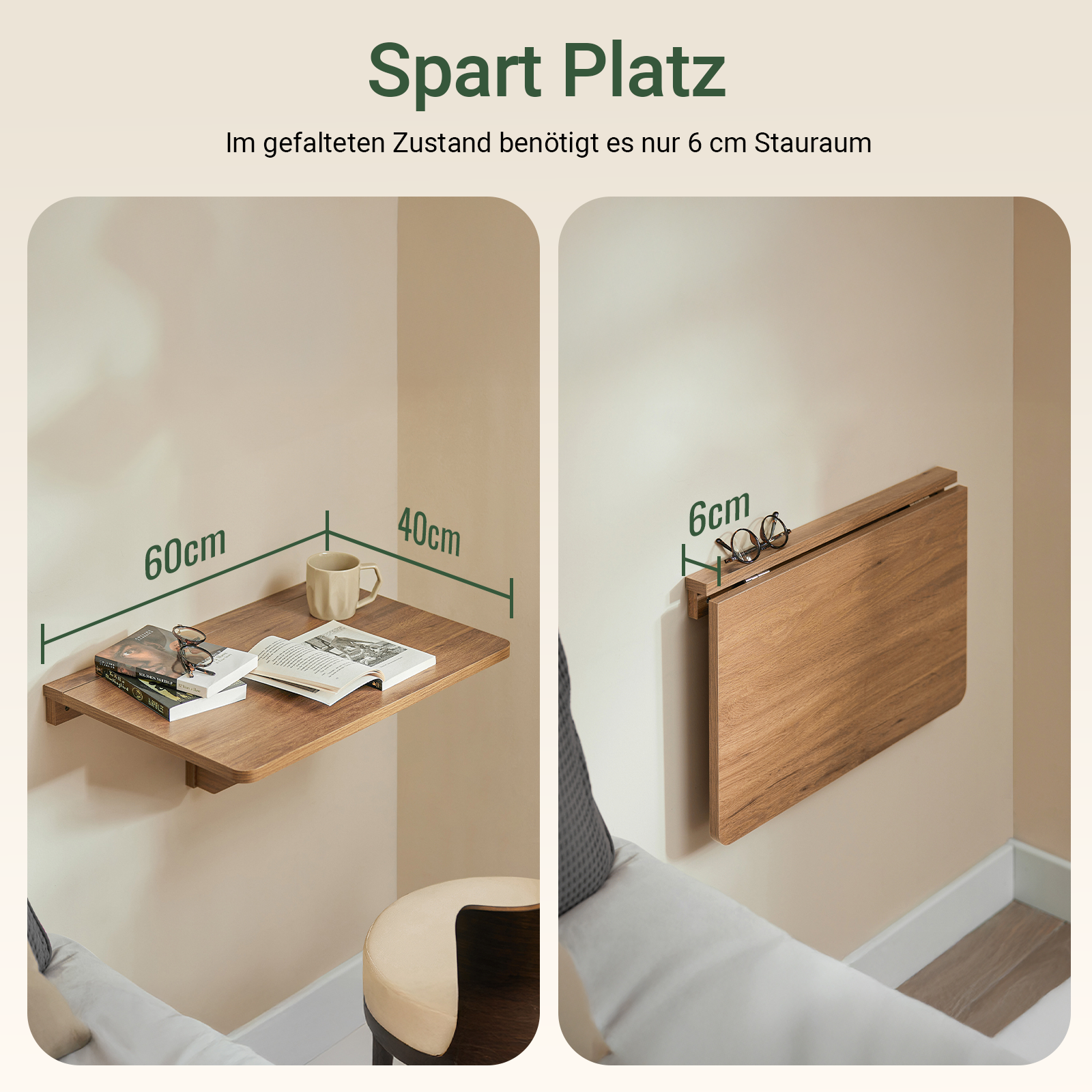 SoBuy | Table pliante murale | Table de cuisine | Bureau | Mobilier enfant | Vintage | FWT03-PF 