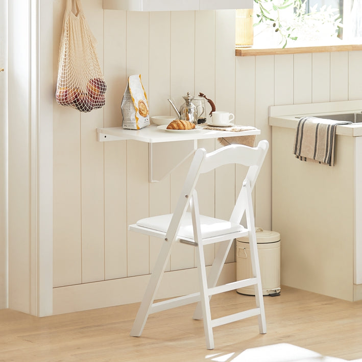 SoBuy | Tavolo da parete pieghevole per cucina | Tavolo pieghevole a muro | Tavolo a muro bianco | FWT03-W