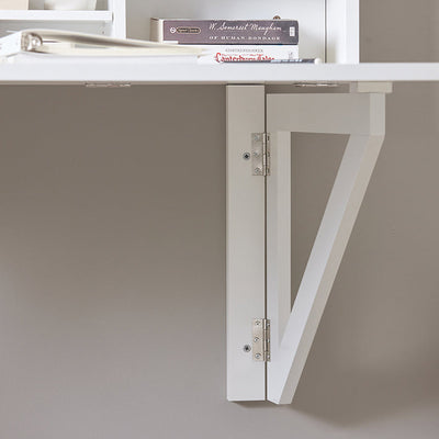 SoBuy | Tavolo a parete pieghevole con mensola integrata | Credenza da parete | Tavolo da pranzo | Bianco | FWT07-II-W