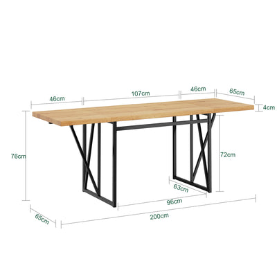 SoBuy Esstisch klappbar für 2-8 Personen Platzsparend 65x(110-200) x76cm FWT113-N