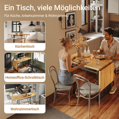 SoBuy Esstisch klappbar für 2-8 Personen Platzsparend 65x(110-200) x76cm FWT113-N