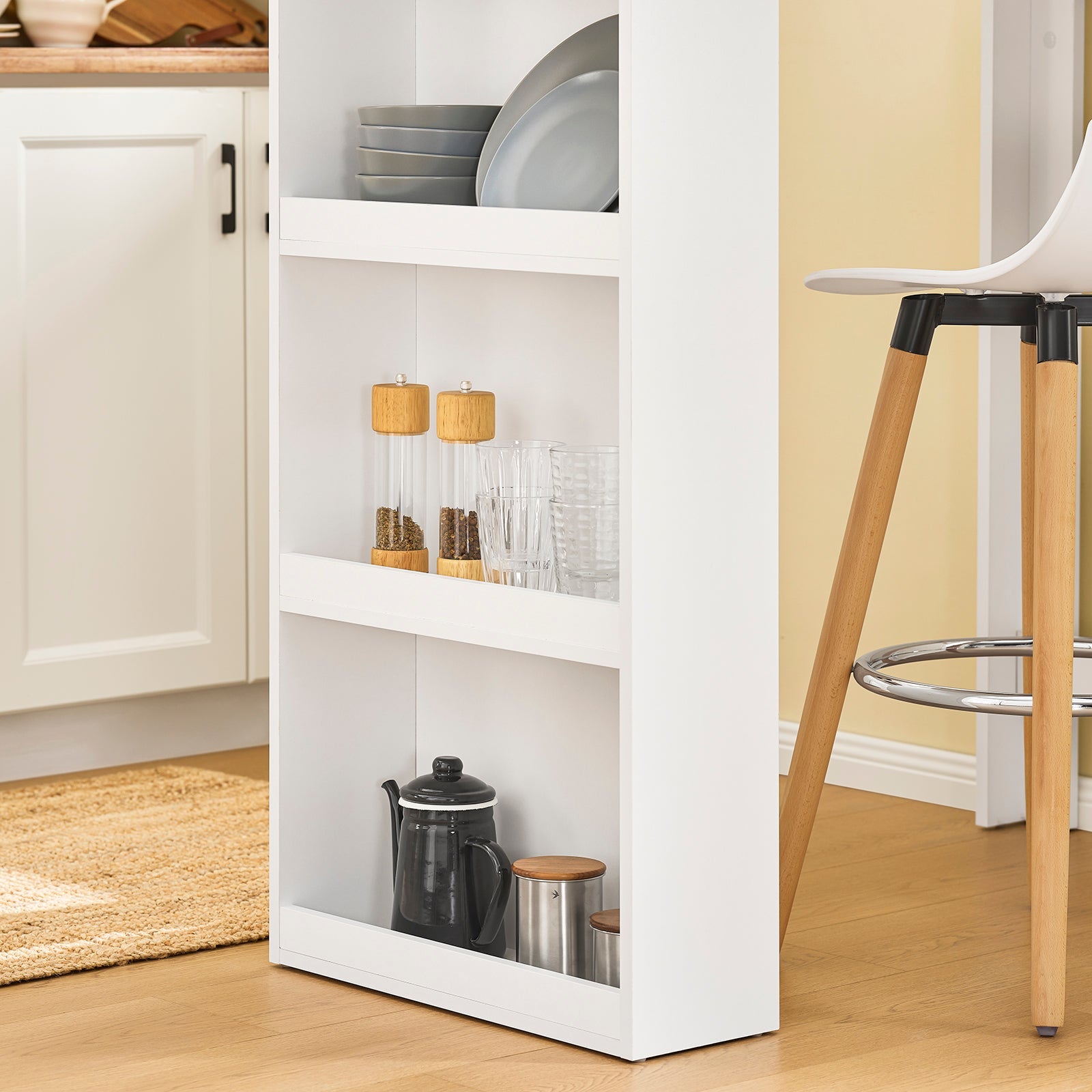 SoBuy | Table de bar | Table haute | Table de cuisine Blanche | FWT17-II-W