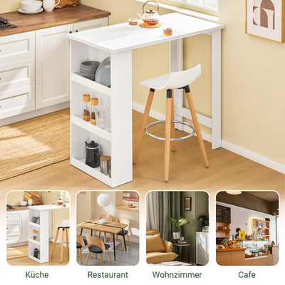 SoBuy | Table de bar | Table haute | Table de cuisine Blanche | FWT17-II-W