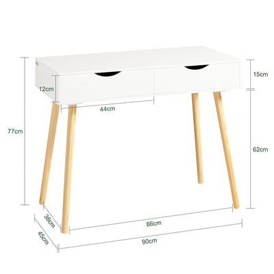 SoBuy | Bureau Blanc | avec tiroirs | Blanc FWT40-WN