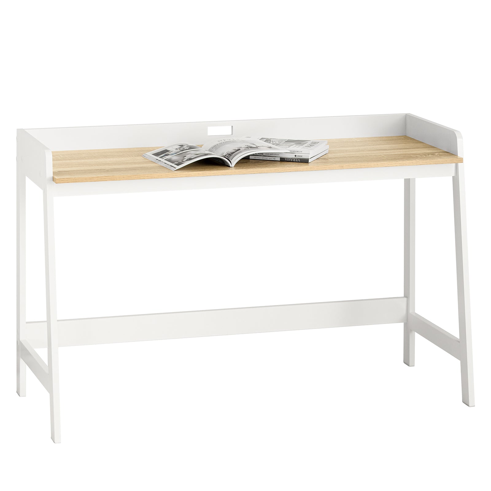 SoBuy | Schreibtisch | Bürotisch | Kinderschreibtisch | Weiß-Natur | FWT41-WN