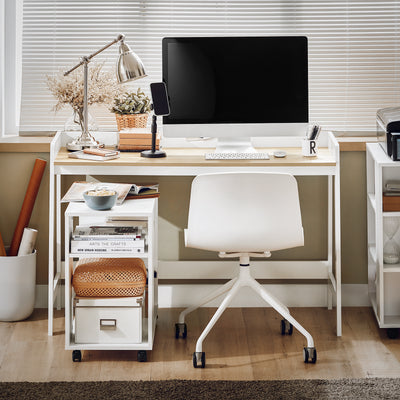 SoBuy | Schreibtisch | Bürotisch | Kinderschreibtisch | Weiß-Natur | FWT41-WN