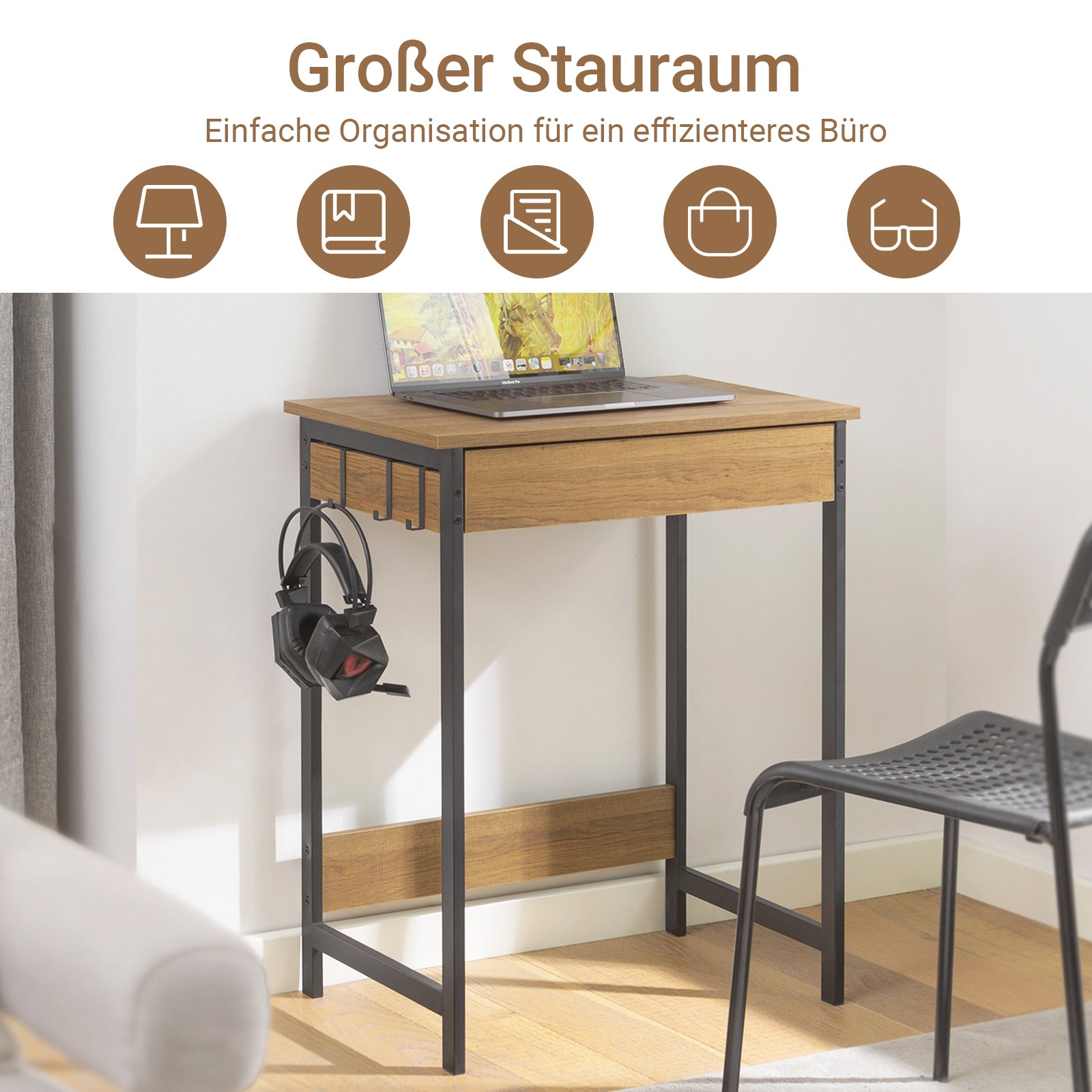 SoBuy | Schreibtisch | Computertisch | Schminktisch Natur | FWT43-N