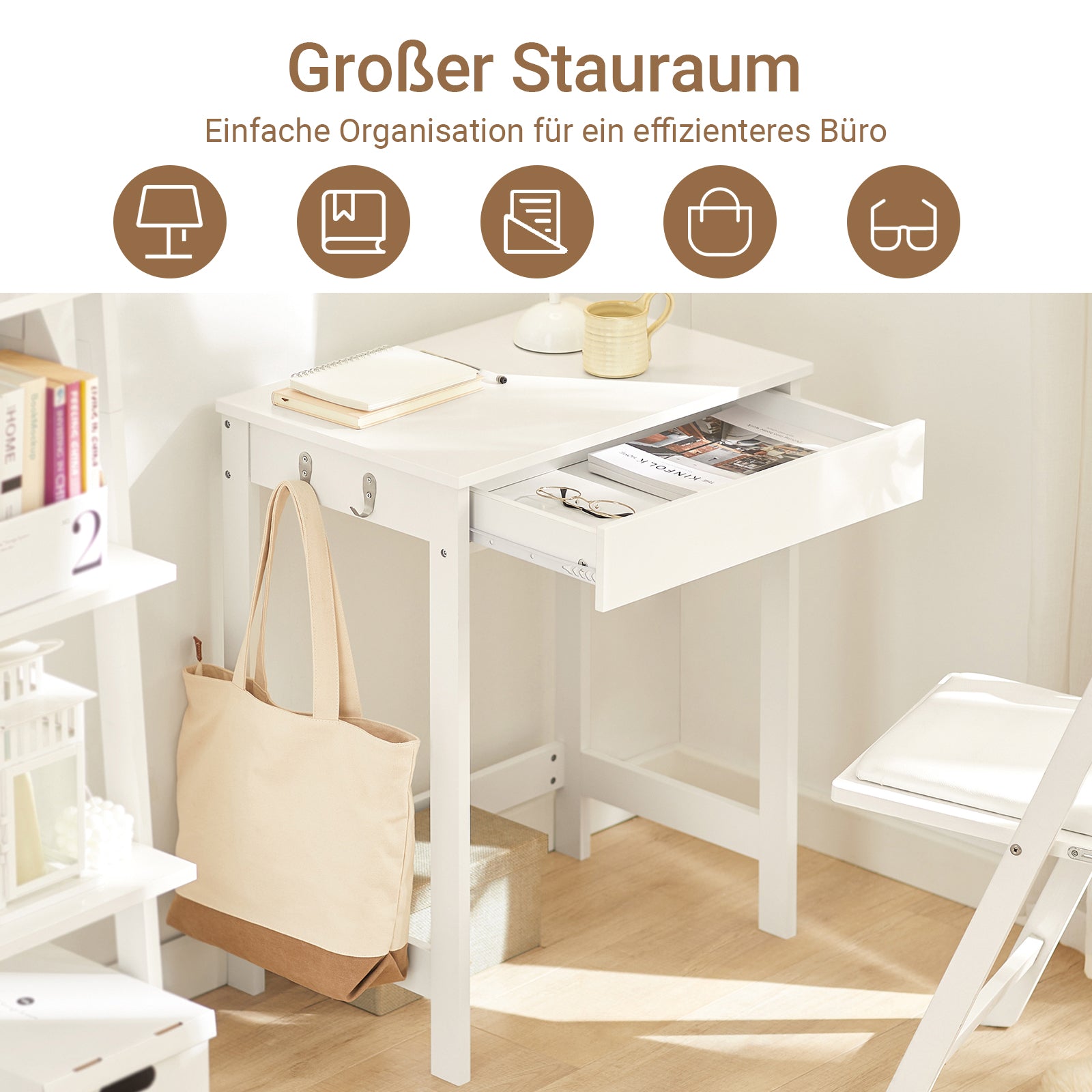 SoBuy | Bureau | Bureau d'ordinateur | Coiffeuse blanche | FWT43-W