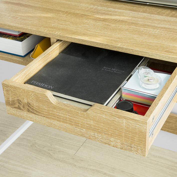 SoBuy | Schreibtisch | Bürotisch | Arbeitstisch | Weiß-Natur | FWT63-N