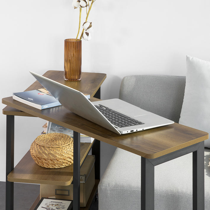 SoBuy | Table d'appoint en forme de L | Table basse | Bureau d'angle au design industriel | FWT83-PF