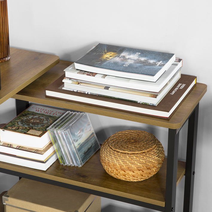SoBuy | Table d'appoint en forme de L | Table basse | Bureau d'angle au design industriel | FWT83-PF